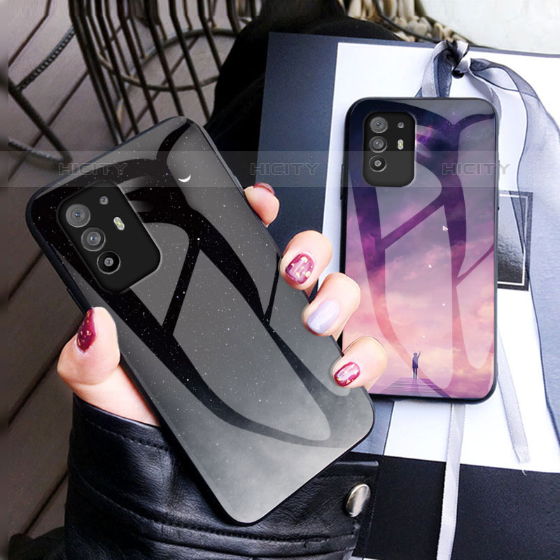 Coque Contour Silicone et Vitre Motif Fantaisie Miroir Etui Housse LS1 pour Oppo A94 5G Plus