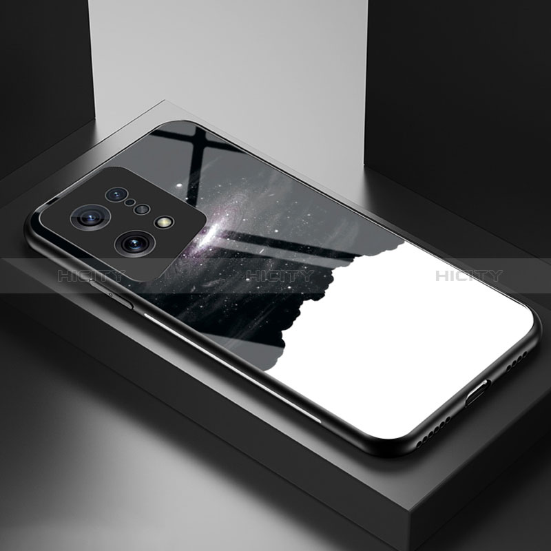 Coque Contour Silicone et Vitre Motif Fantaisie Miroir Etui Housse LS1 pour Oppo Find X5 5G Noir Plus