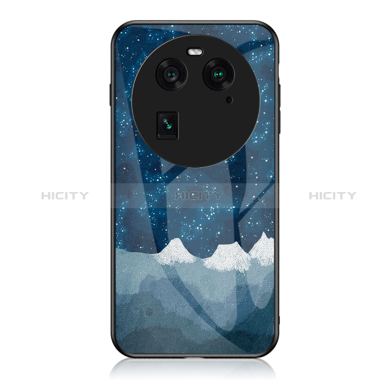 Coque Contour Silicone et Vitre Motif Fantaisie Miroir Etui Housse LS1 pour Oppo Find X6 5G Bleu Plus