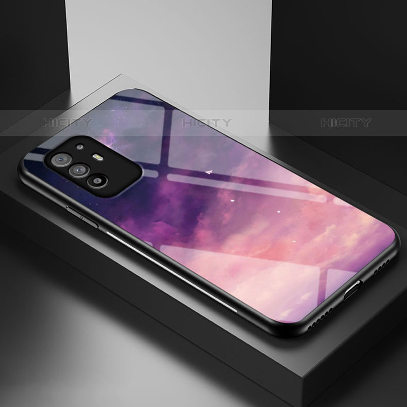 Coque Contour Silicone et Vitre Motif Fantaisie Miroir Etui Housse LS1 pour Oppo Reno5 Z 5G Violet Plus