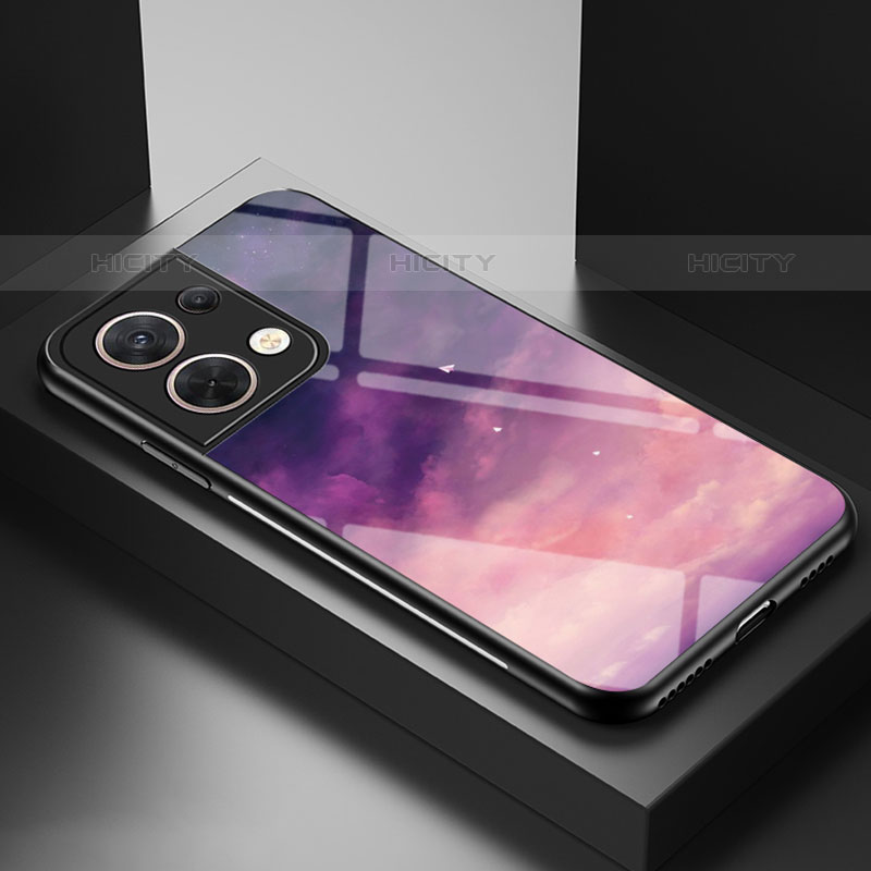 Coque Contour Silicone et Vitre Motif Fantaisie Miroir Etui Housse LS1 pour Oppo Reno9 Pro 5G Plus