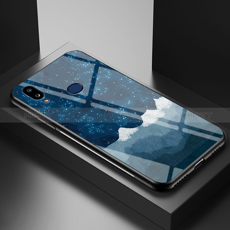 Coque Contour Silicone et Vitre Motif Fantaisie Miroir Etui Housse LS1 pour Samsung Galaxy A10s Bleu Plus