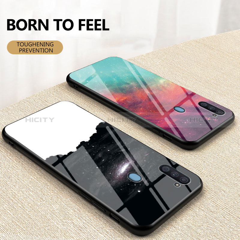 Coque Contour Silicone et Vitre Motif Fantaisie Miroir Etui Housse LS1 pour Samsung Galaxy A11 Plus