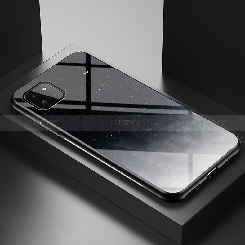 Coque Contour Silicone et Vitre Motif Fantaisie Miroir Etui Housse LS1 pour Samsung Galaxy A22s 5G Gris Plus