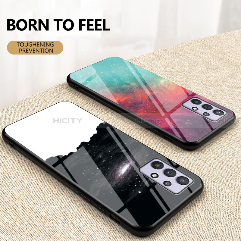 Coque Contour Silicone et Vitre Motif Fantaisie Miroir Etui Housse LS1 pour Samsung Galaxy A32 4G Plus