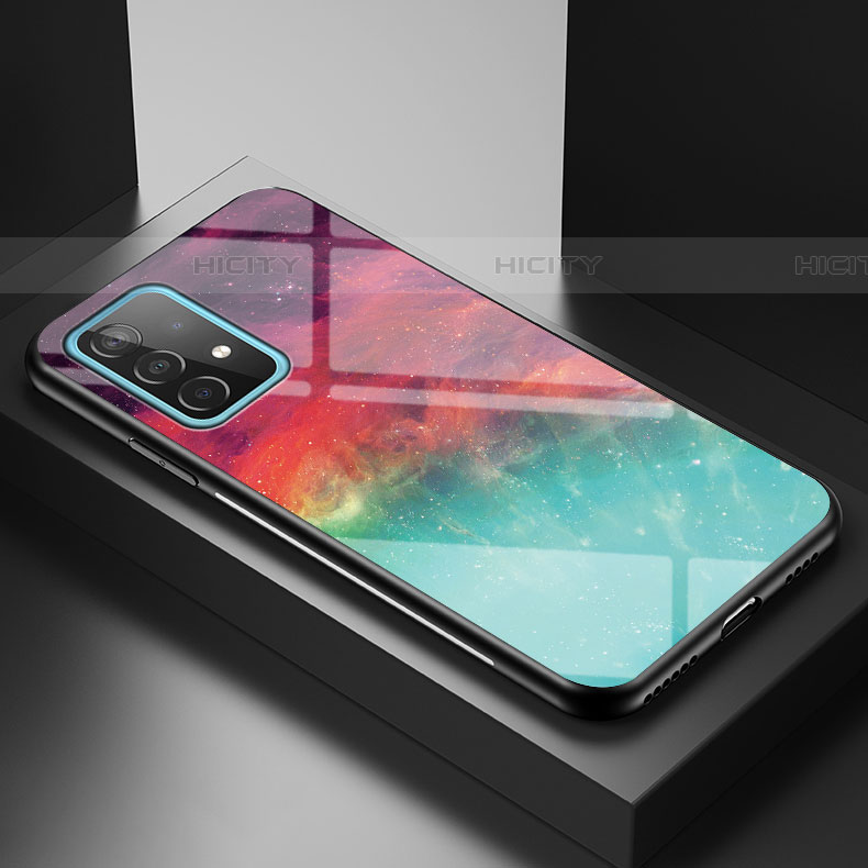 Coque Contour Silicone et Vitre Motif Fantaisie Miroir Etui Housse LS1 pour Samsung Galaxy A52 5G Rouge Plus