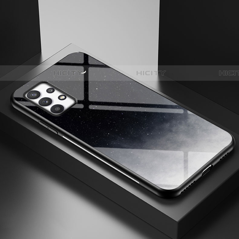 Coque Contour Silicone et Vitre Motif Fantaisie Miroir Etui Housse LS1 pour Samsung Galaxy A53 5G Gris Plus