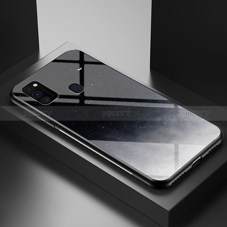 Coque Contour Silicone et Vitre Motif Fantaisie Miroir Etui Housse LS1 pour Samsung Galaxy M21 Plus