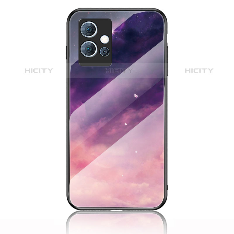 Coque Contour Silicone et Vitre Motif Fantaisie Miroir Etui Housse LS1 pour Vivo iQOO Z6 5G Violet Plus