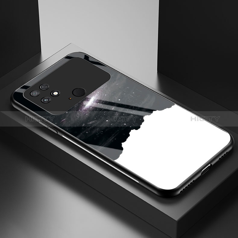 Coque Contour Silicone et Vitre Motif Fantaisie Miroir Etui Housse LS1 pour Xiaomi Poco C40 Noir Plus