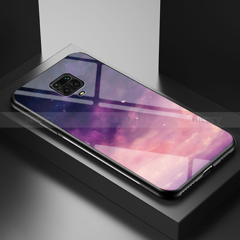 Coque Contour Silicone et Vitre Motif Fantaisie Miroir Etui Housse LS1 pour Xiaomi Poco M2 Pro Violet Plus