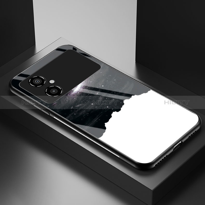 Coque Contour Silicone et Vitre Motif Fantaisie Miroir Etui Housse LS1 pour Xiaomi Poco M4 5G Noir Plus