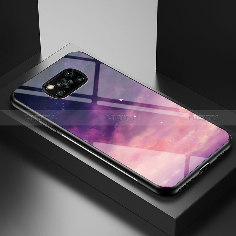 Coque Contour Silicone et Vitre Motif Fantaisie Miroir Etui Housse LS1 pour Xiaomi Poco X3 Pro Violet Plus