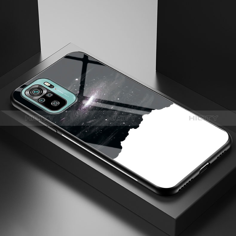Coque Contour Silicone et Vitre Motif Fantaisie Miroir Etui Housse LS1 pour Xiaomi Redmi Note 10S 4G Noir Plus