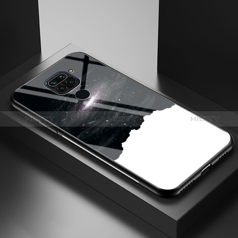 Coque Contour Silicone et Vitre Motif Fantaisie Miroir Etui Housse LS1 pour Xiaomi Redmi Note 9 Noir Plus