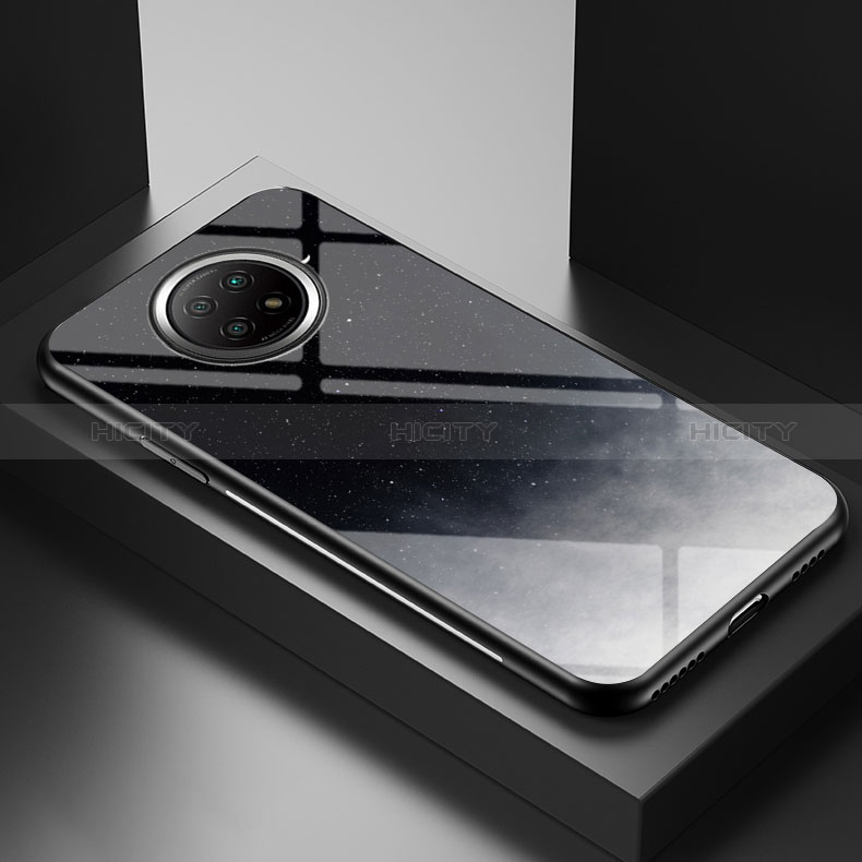 Coque Contour Silicone et Vitre Motif Fantaisie Miroir Etui Housse LS1 pour Xiaomi Redmi Note 9T 5G Gris Plus