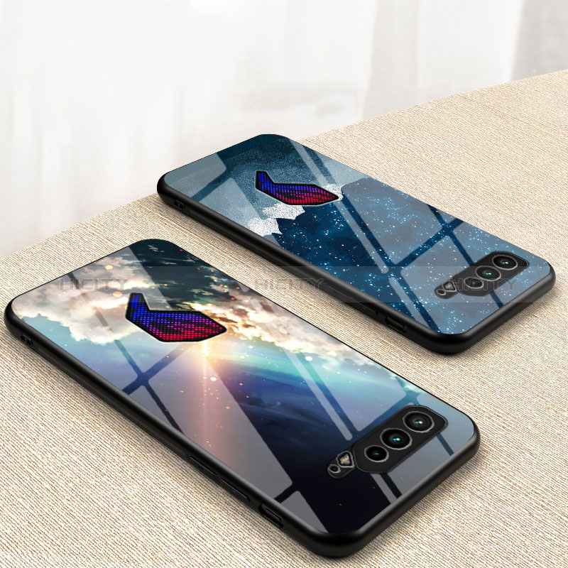Coque Contour Silicone et Vitre Motif Fantaisie Miroir Etui Housse LS2 pour Asus ROG Phone 5s Plus