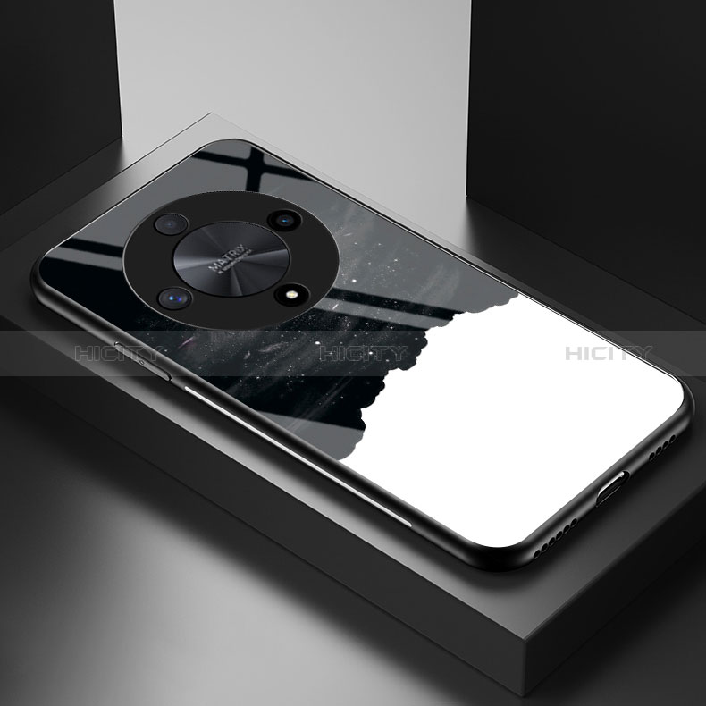Coque Contour Silicone et Vitre Motif Fantaisie Miroir Etui Housse LS2 pour Huawei Honor Magic6 Lite 5G Plus