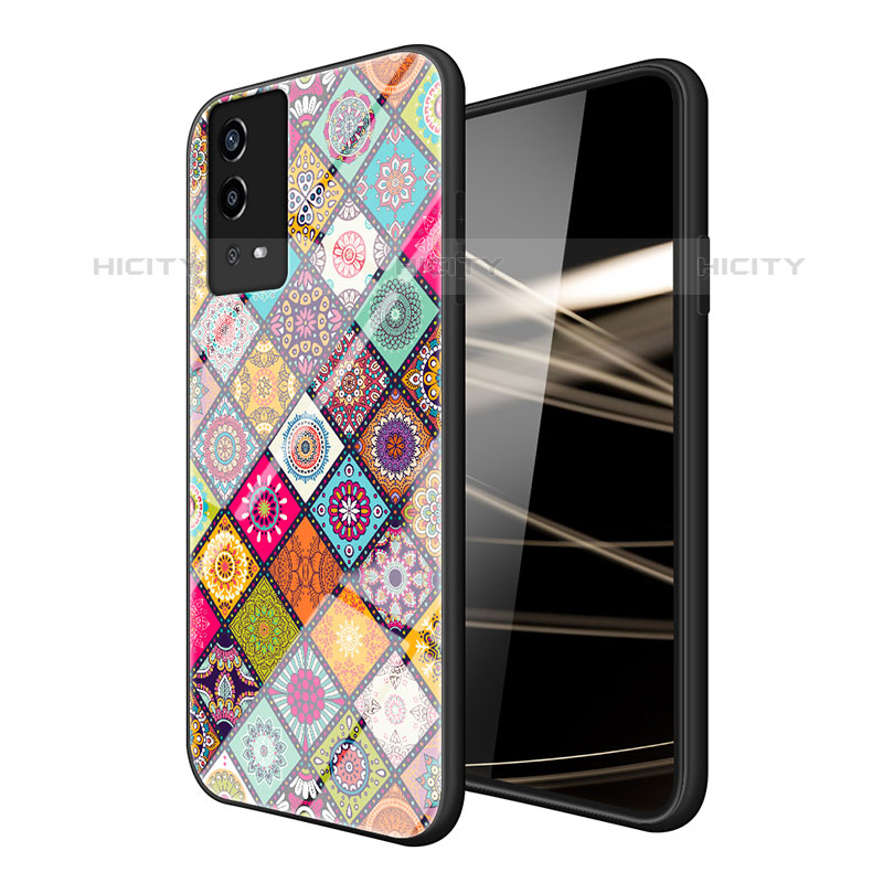 Coque Contour Silicone et Vitre Motif Fantaisie Miroir Etui Housse LS2 pour Oppo A55 4G Mixte Plus