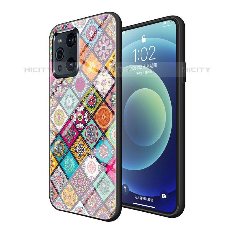 Coque Contour Silicone et Vitre Motif Fantaisie Miroir Etui Housse LS2 pour Oppo Find X3 Pro 5G Mixte Plus