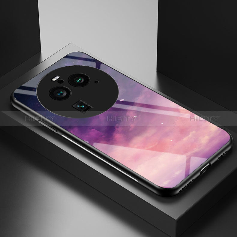 Coque Contour Silicone et Vitre Motif Fantaisie Miroir Etui Housse LS2 pour Oppo Find X6 5G Plus