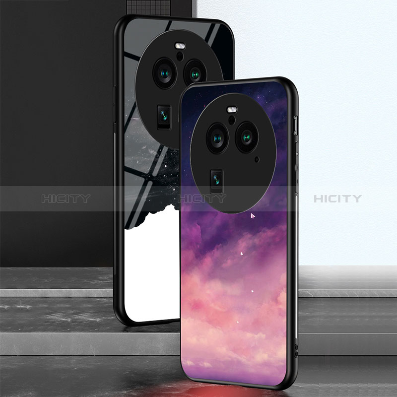 Coque Contour Silicone et Vitre Motif Fantaisie Miroir Etui Housse LS2 pour Oppo Find X6 5G Plus