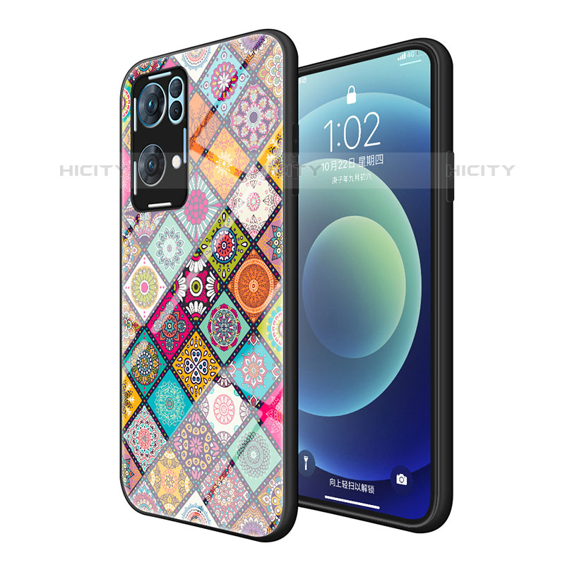 Coque Contour Silicone et Vitre Motif Fantaisie Miroir Etui Housse LS2 pour Oppo Reno7 Pro 5G Mixte Plus