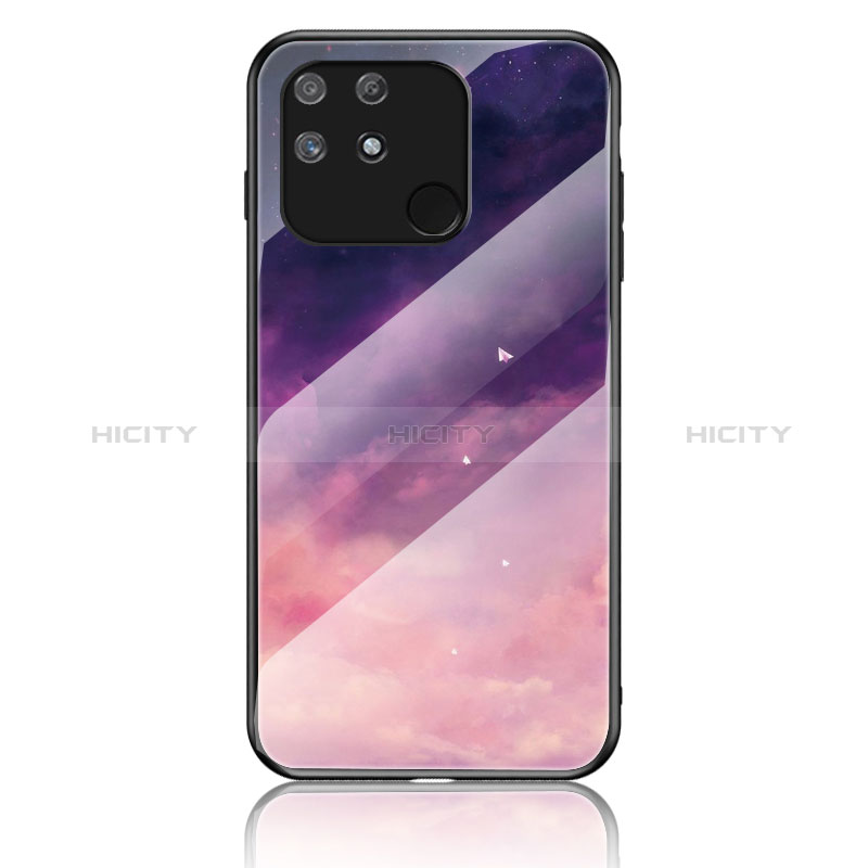 Coque Contour Silicone et Vitre Motif Fantaisie Miroir Etui Housse LS2 pour Realme Narzo 50A Violet Plus