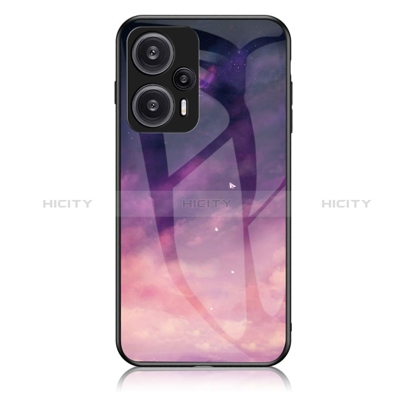 Coque Contour Silicone et Vitre Motif Fantaisie Miroir Etui Housse LS2 pour Xiaomi Poco F5 5G Violet Plus