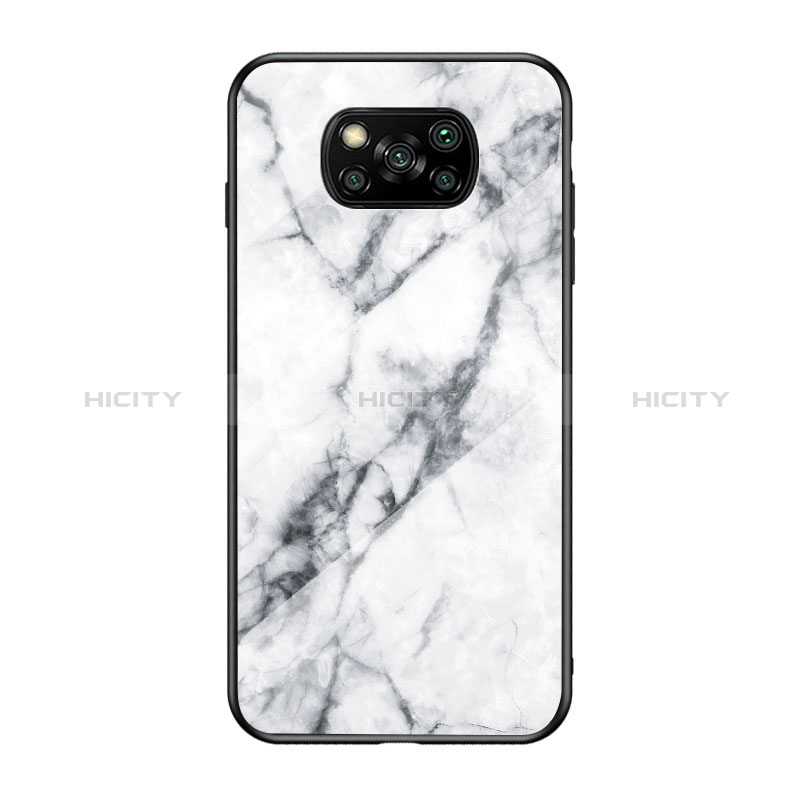 Coque Contour Silicone et Vitre Motif Fantaisie Miroir Etui Housse LS2 pour Xiaomi Poco X3 Pro Blanc Plus