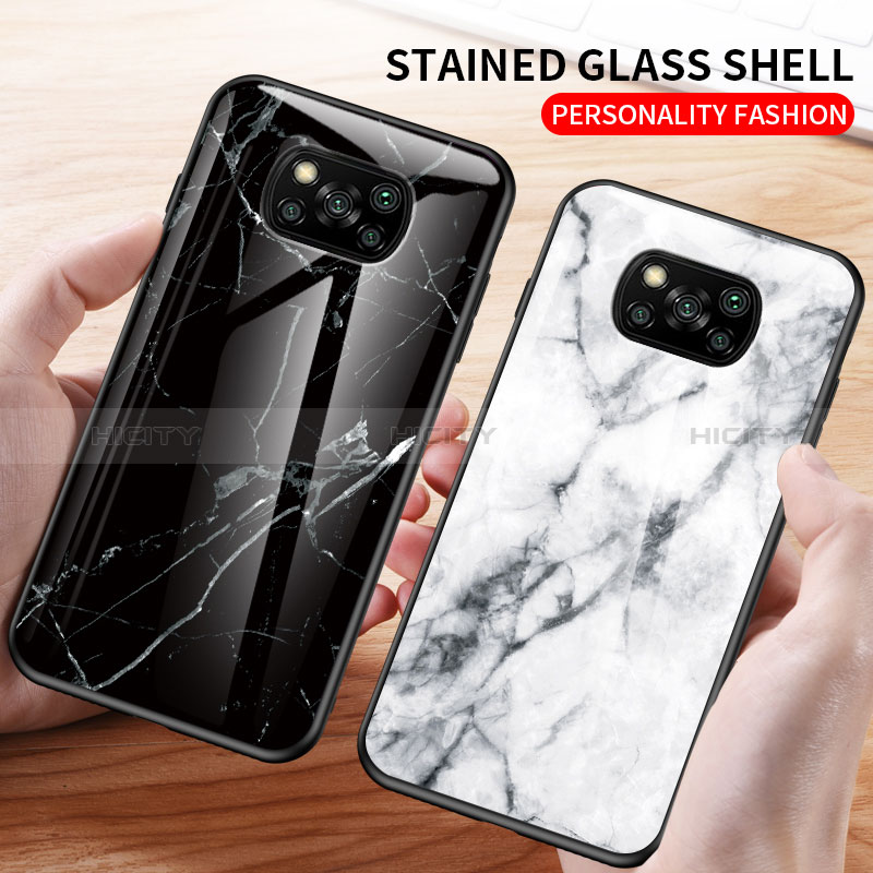 Coque Contour Silicone et Vitre Motif Fantaisie Miroir Etui Housse LS2 pour Xiaomi Poco X3 Pro Plus