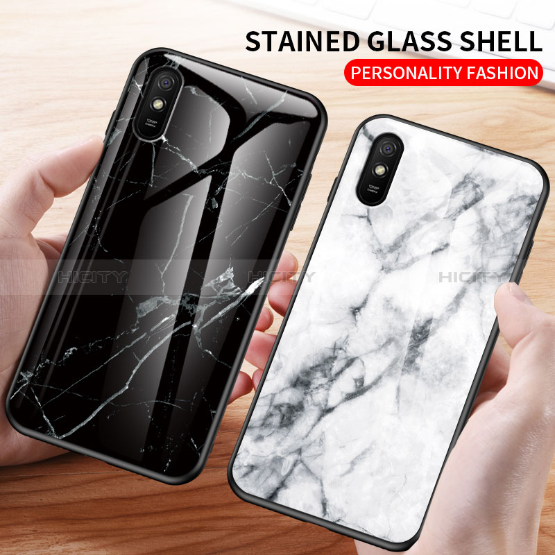 Coque Contour Silicone et Vitre Motif Fantaisie Miroir Etui Housse LS2 pour Xiaomi Redmi 9AT Plus