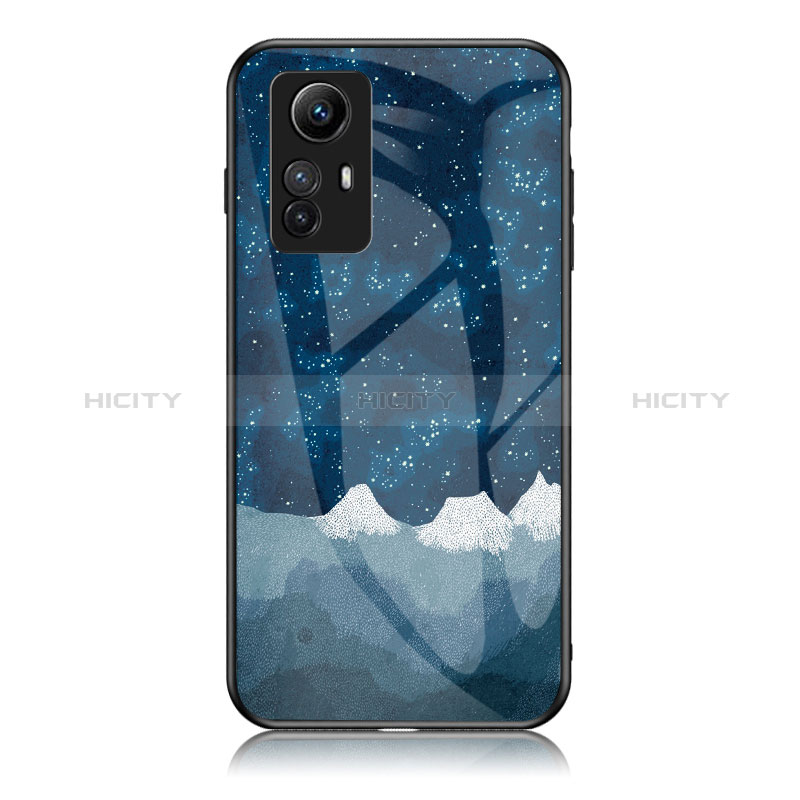 Coque Contour Silicone et Vitre Motif Fantaisie Miroir Etui Housse LS2 pour Xiaomi Redmi Note 12S Bleu Plus