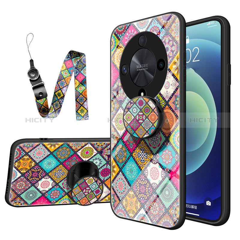 Coque Contour Silicone et Vitre Motif Fantaisie Miroir Etui Housse LS3 pour Huawei Honor Magic6 Lite 5G Colorful Plus