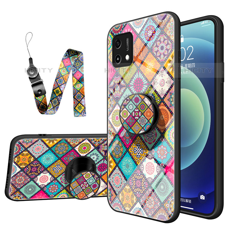 Coque Contour Silicone et Vitre Motif Fantaisie Miroir Etui Housse LS3 pour Oppo A16K Colorful Plus