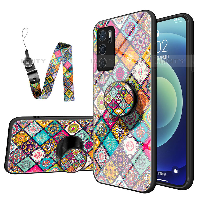 Coque Contour Silicone et Vitre Motif Fantaisie Miroir Etui Housse LS3 pour Oppo A16s Plus