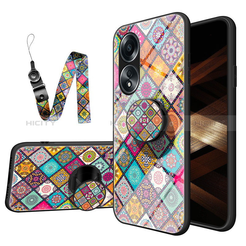 Coque Contour Silicone et Vitre Motif Fantaisie Miroir Etui Housse LS3 pour Oppo A18 Plus