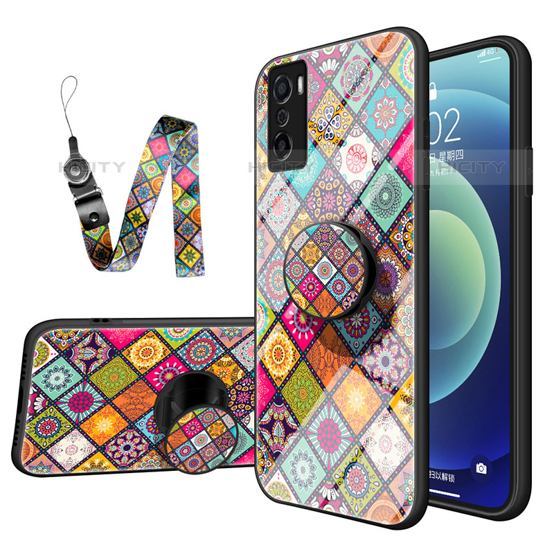 Coque Contour Silicone et Vitre Motif Fantaisie Miroir Etui Housse LS3 pour Oppo A55S 5G Plus