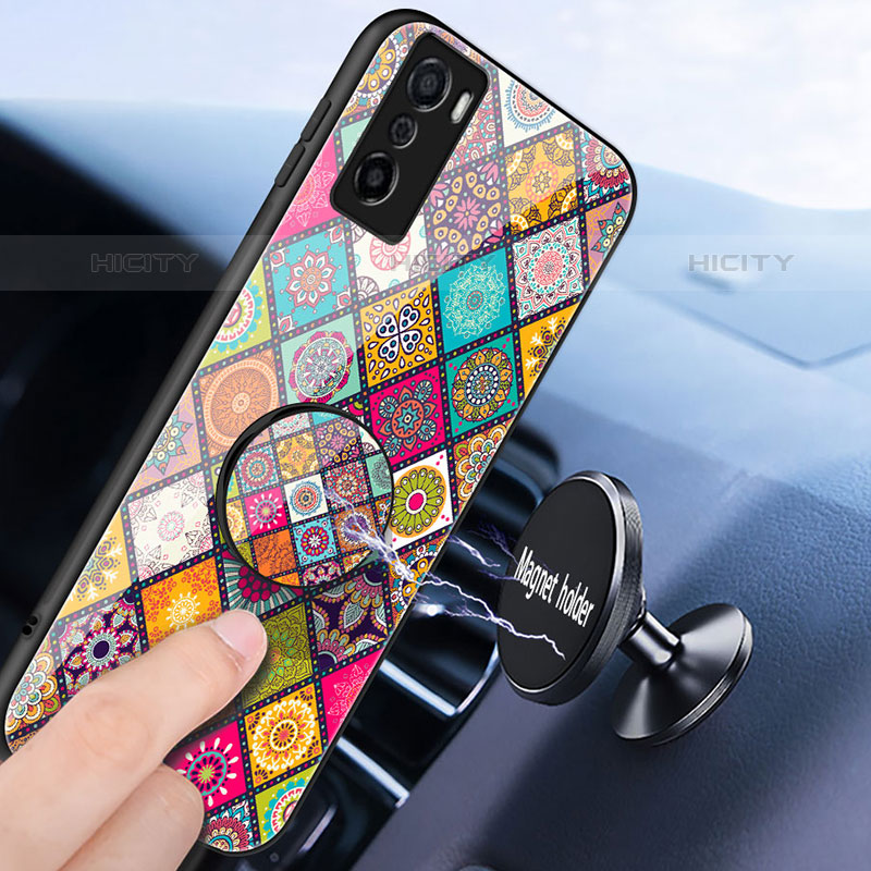 Coque Contour Silicone et Vitre Motif Fantaisie Miroir Etui Housse LS3 pour Oppo A55S 5G Plus