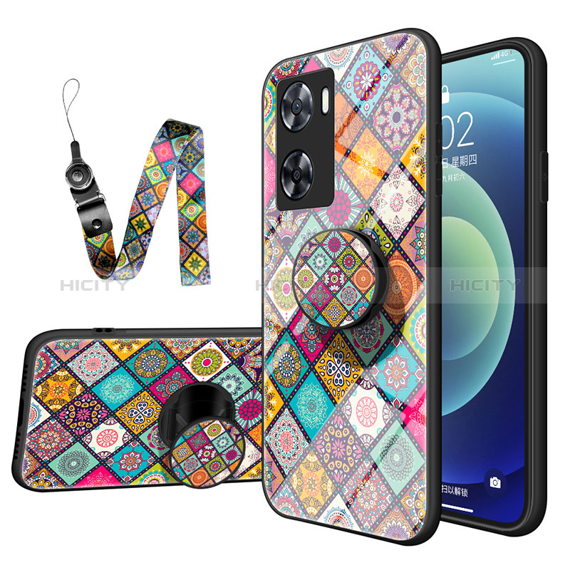 Coque Contour Silicone et Vitre Motif Fantaisie Miroir Etui Housse LS3 pour Oppo A57s Colorful Plus