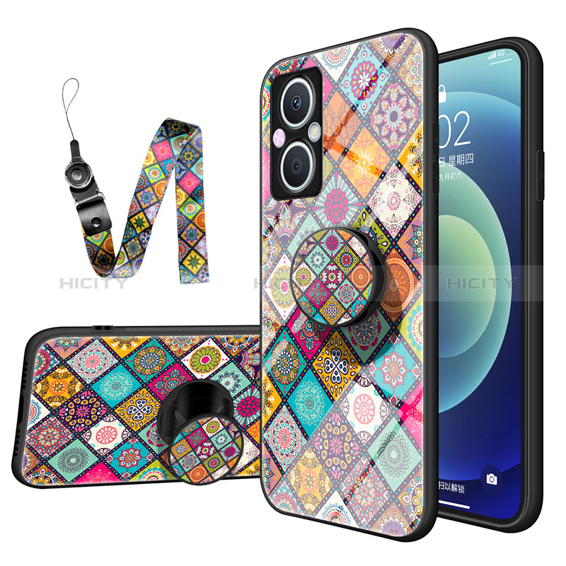 Coque Contour Silicone et Vitre Motif Fantaisie Miroir Etui Housse LS3 pour Oppo A96 5G Colorful Plus