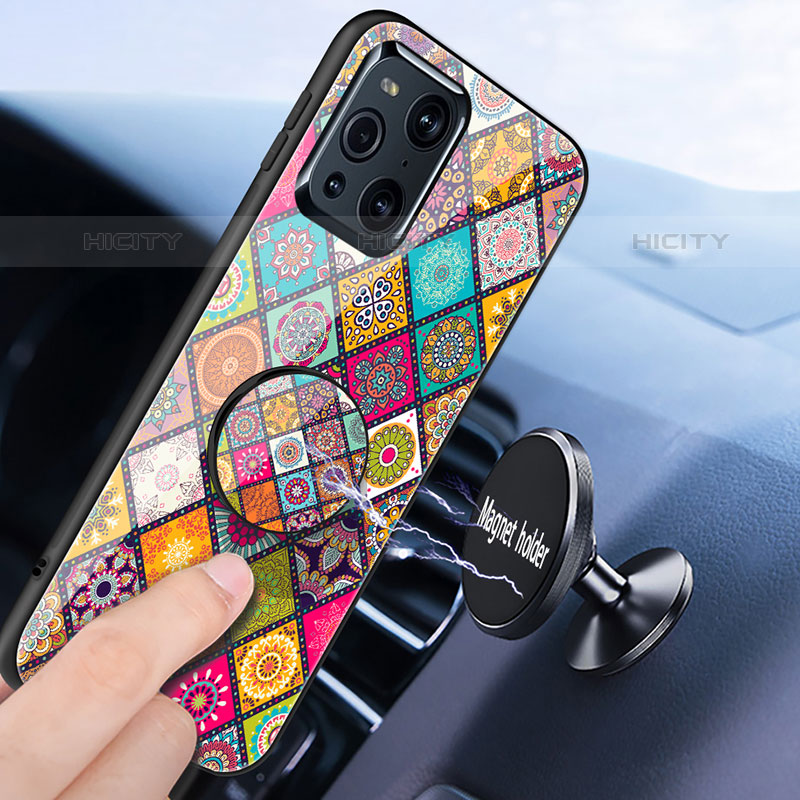 Coque Contour Silicone et Vitre Motif Fantaisie Miroir Etui Housse LS3 pour Oppo Find X3 Pro 5G Plus