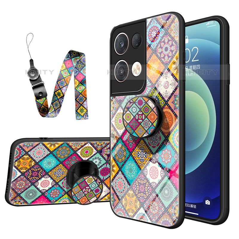 Coque Contour Silicone et Vitre Motif Fantaisie Miroir Etui Housse LS3 pour Oppo Reno8 Pro 5G Mixte Plus