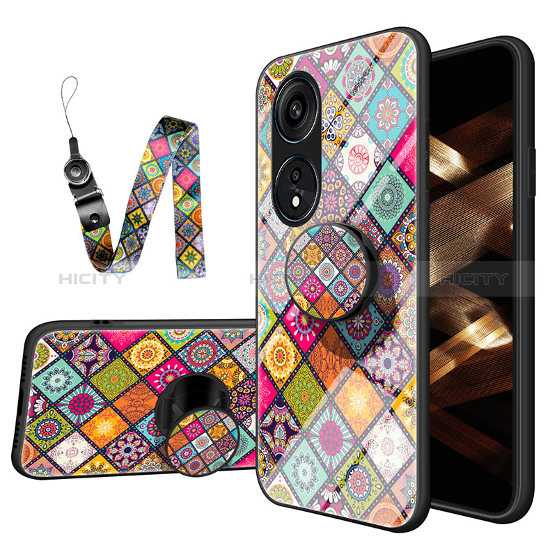 Coque Contour Silicone et Vitre Motif Fantaisie Miroir Etui Housse LS3 pour Oppo Reno8 T 4G Plus