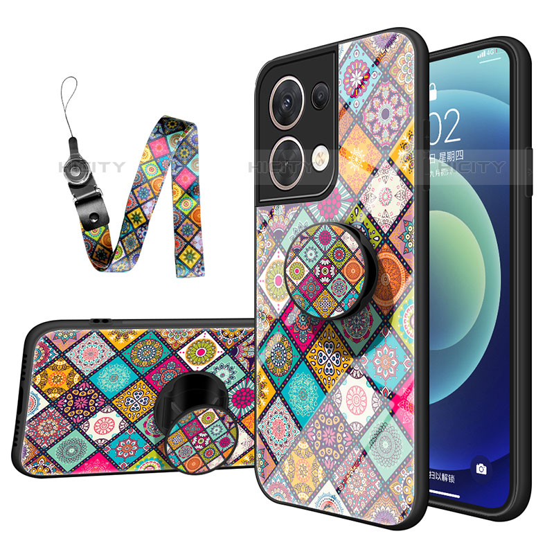 Coque Contour Silicone et Vitre Motif Fantaisie Miroir Etui Housse LS3 pour Oppo Reno9 5G Mixte Plus