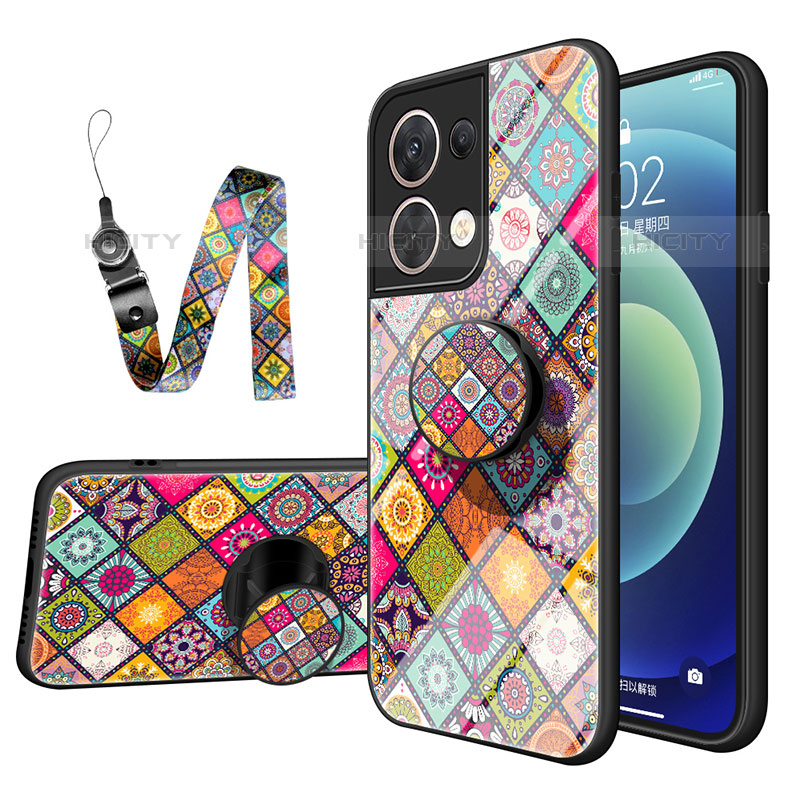 Coque Contour Silicone et Vitre Motif Fantaisie Miroir Etui Housse LS3 pour Oppo Reno9 5G Plus