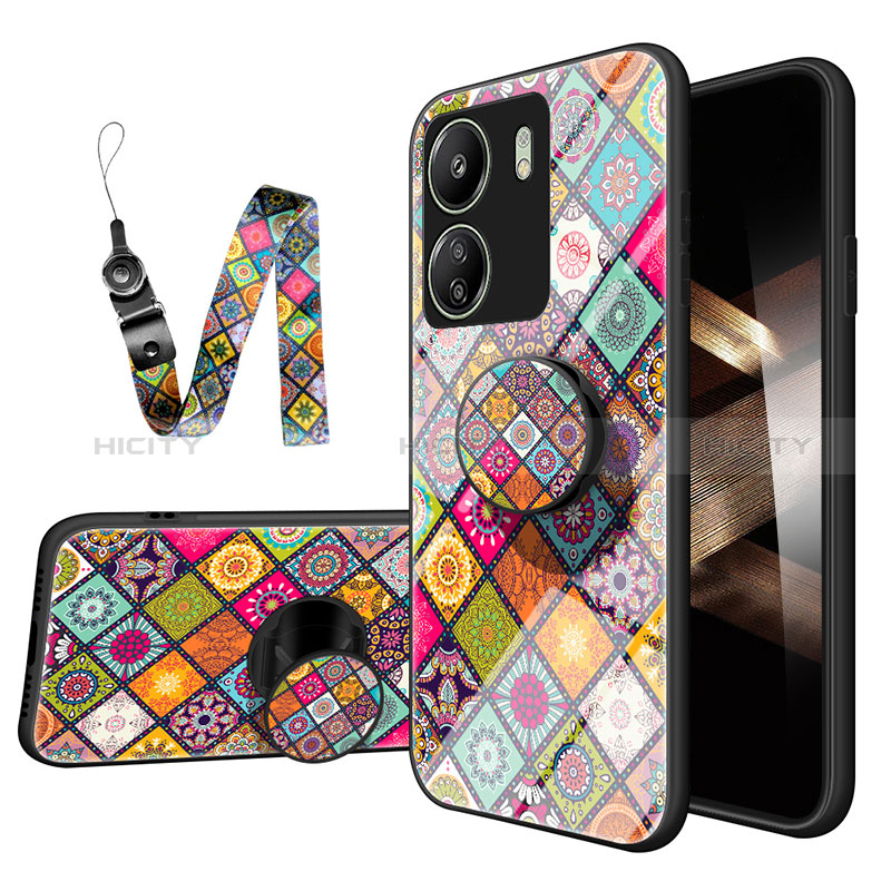 Coque Contour Silicone et Vitre Motif Fantaisie Miroir Etui Housse LS3 pour Xiaomi Poco C65 Mixte Plus