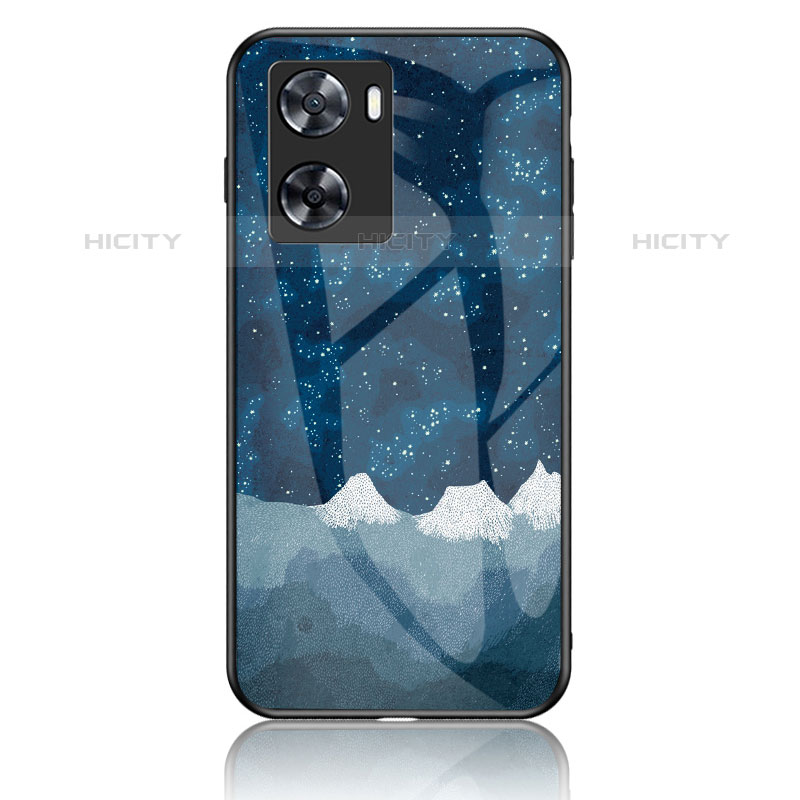 Coque Contour Silicone et Vitre Motif Fantaisie Miroir Etui Housse LS4 pour OnePlus Nord N20 SE Bleu Plus