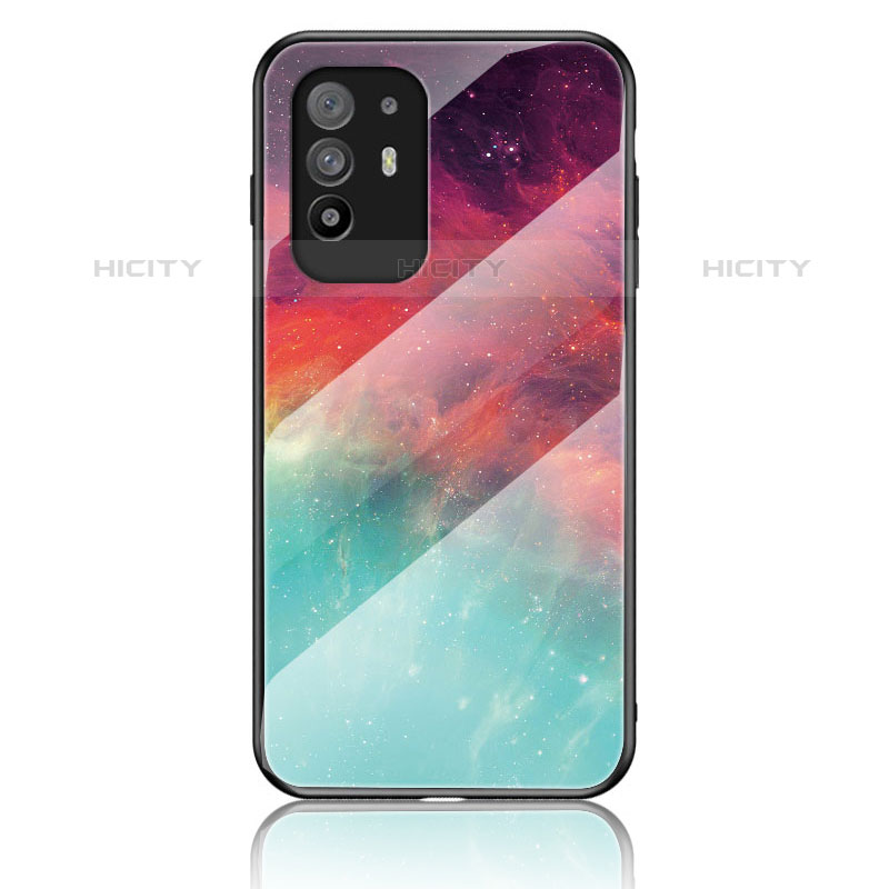 Coque Contour Silicone et Vitre Motif Fantaisie Miroir Etui Housse LS4 pour Oppo F19 Pro+ Plus 5G Plus