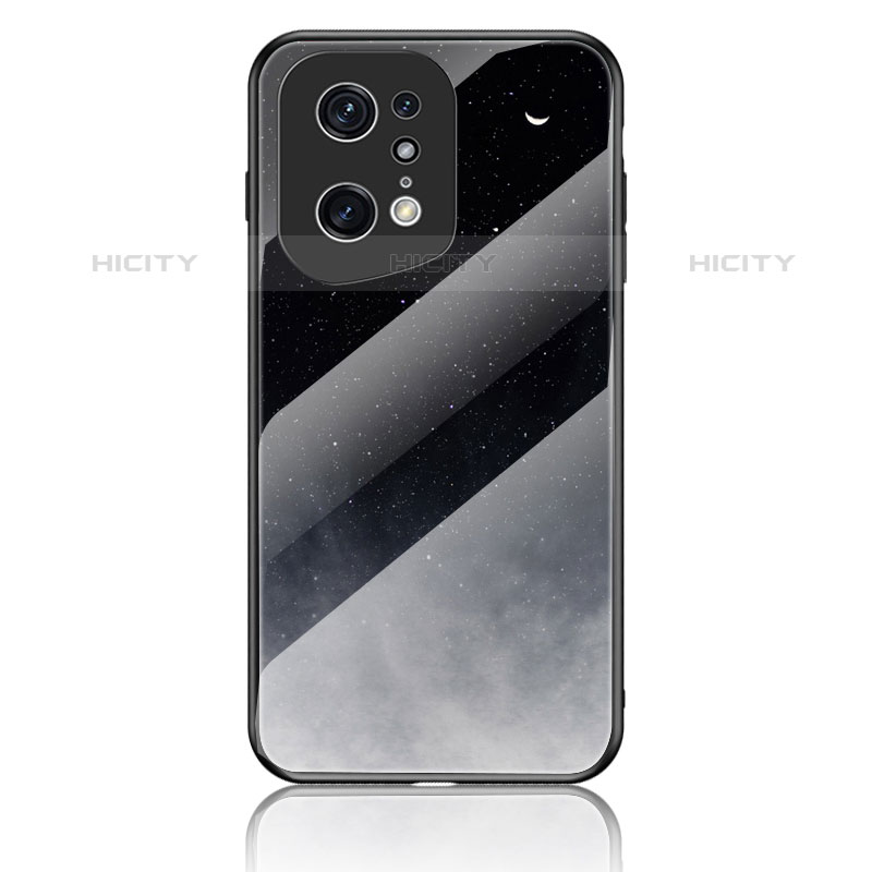 Coque Contour Silicone et Vitre Motif Fantaisie Miroir Etui Housse LS4 pour Oppo Find X5 Pro 5G Gris Plus